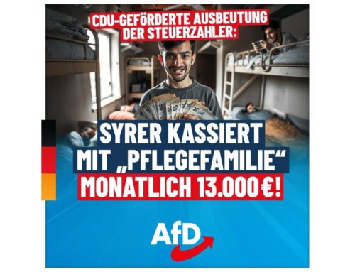 ++ CDU-geförderte Ausbeutung der Steuerzahler: Syrer kassiert mit „Pflegefamilie“ monatlich 13.000 €! ++