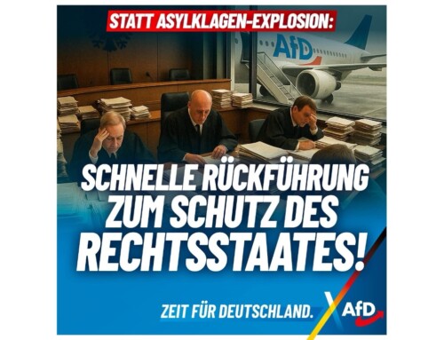+++ Statt Asylklagen-Explosion: Schnelle Rückführung zum Schutz des Rechtsstaates! +++