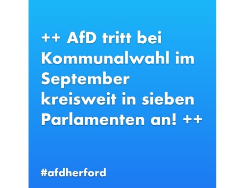 ++ AfD tritt bei Kommunalwahl im September kreisweit in sieben Parlamenten an! ++