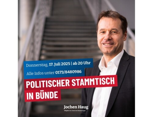 ++ Stammtisch mit Jochen Haug (MdB) in Bünde ++