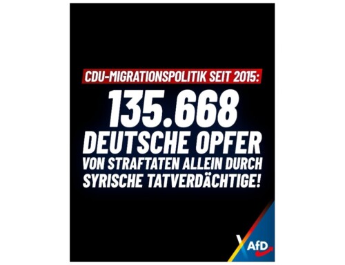 ++ CDU-Migrationspolitik seit 2015: 135.668 deutsche Opfer allein durch syrische Tatverdächtige! ++