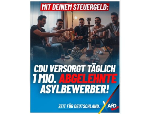 ++ Mit Deinem Steuergeld: CDU versorgt täglich 1 Million abgelehnte Asylbewerber! ++