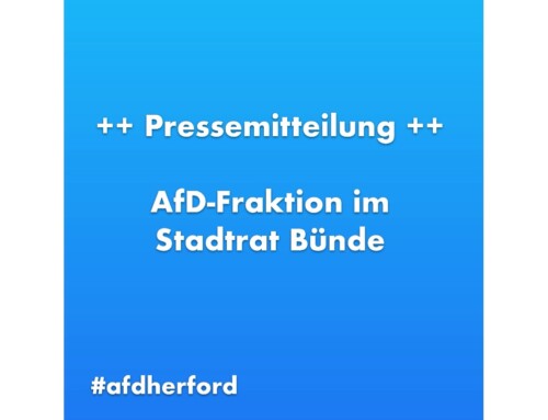 ++ Pressemitteilung der AfD-Fraktion Bünde ++