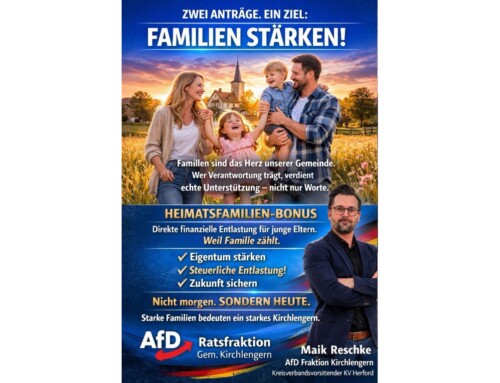 ++ ZWEI ANTRÄGE. EIN ZIEL: FAMILIEN STÄRKEN! ++